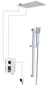 Изображение товара Душевая система AQG Bold 19BOLEC31102 EC311 со штангой, с консольной душевой головкой с каскадом, хром