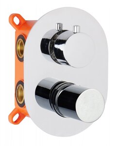 Изображение товара Смеситель AQG Tube 01TUB351NC для душа на 2 выхода хром черный встроенный