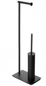 Изображение товара Мини-стойка Camelos с бумагодержателем и ершиком, черная, 70 см