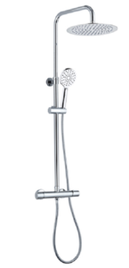 Изображение товара Душевая система AQG Tube 21NIR25TUA02, верхний душ круглый, хром