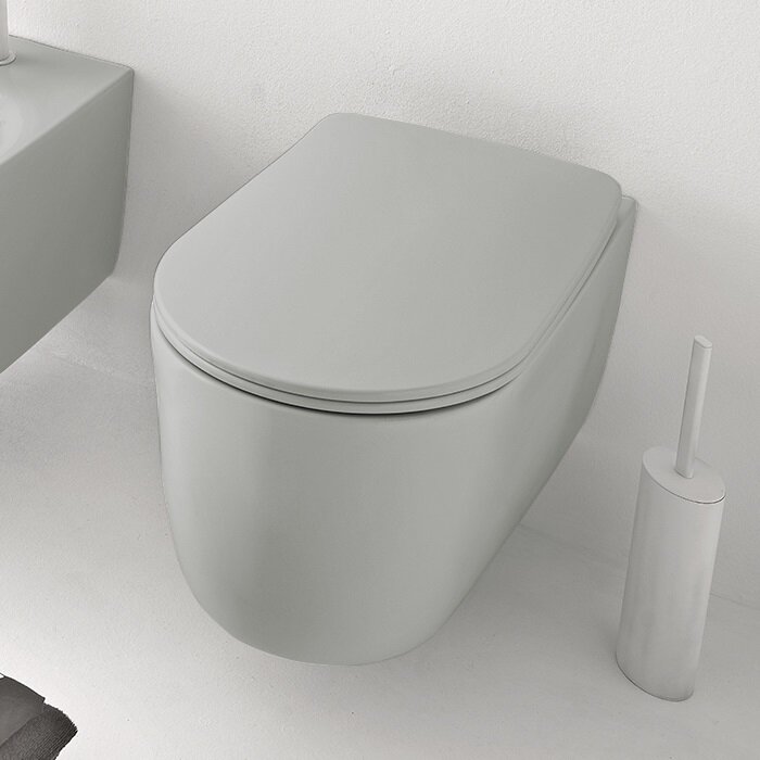 Изображение товара Подвесной безободковый унитаз Kerasan Nolita 531459 светло-серый 35x55 см