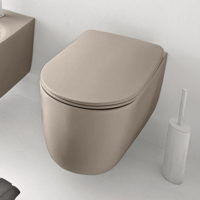 Изображение товара Подвесной безободковый унитаз Kerasan Nolita 531481 бежевый c системой каскадного слива