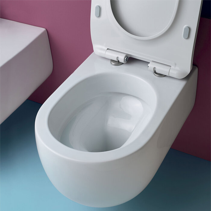 Изображение товара Подвесной безободковый унитаз Kerasan Flow 54 см, белый, Италия
