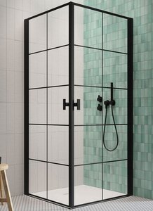 Изображение товара Душевой уголок Radaway Nes 8 Black KDD I Factory, 80 x 90 см, стекло Factory, профиль черный
