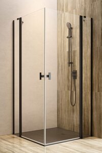 Изображение товара Душевой уголок Radaway Nes Black KDD II, 80 x 80 см, стекло прозрачное, профиль черный