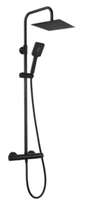 Изображение товара Душевая система AQG Nite 20NITC25NID05 с термостатом, верхний душ квадратный, черный матовый