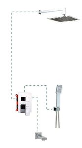 Изображение товара Душевая система AQG Arles EC316 с верхним душем квадратным и керамическим картриджем