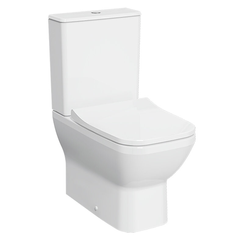 Изображение товара Напольный безободковый унитаз Vitra Integra Square 9833B003-7204 с крышкой микролифт и горизонтальн