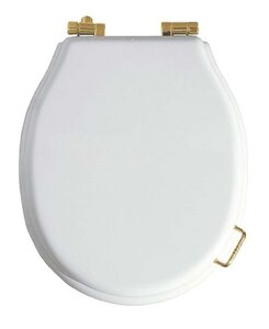 Изображение товара Крышка-сиденье Boheme Vogue 906-W-BR для унитаза белая с бронзовой фурнитурой