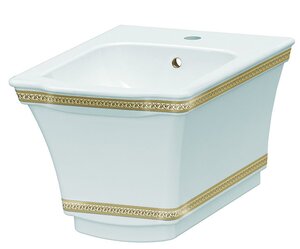 Изображение товара Биде Boheme Hermitage 953-G Gold подвесное с узором, белый, золото