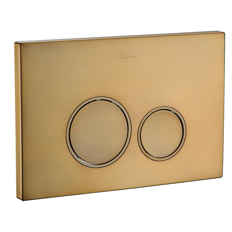 Изображение товара Kлавиша смыва Boheme бронза 657 - двухрежимный смыв, пневматическая кнопка, 24×1. 5×16 см