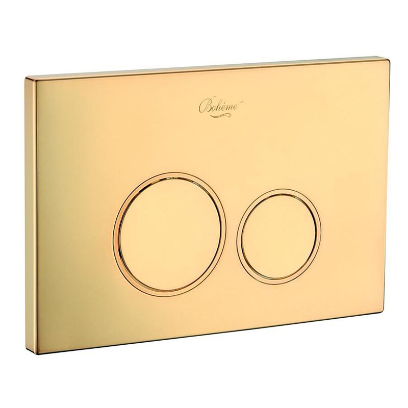 Изображение товара Клавиша смыва Boheme с круглыми кнопками в золотом цвете