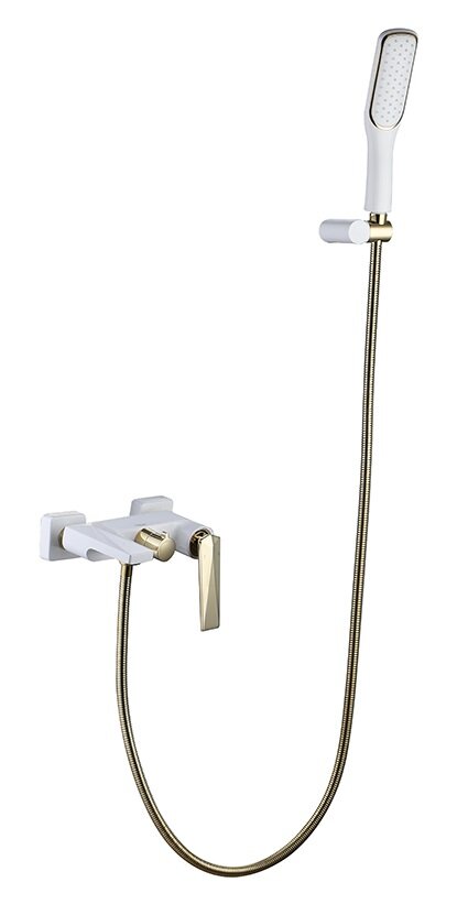 Изображение товара Смеситель Boheme Venturo 383-W для ванны с душевым гарнитуром белый золото