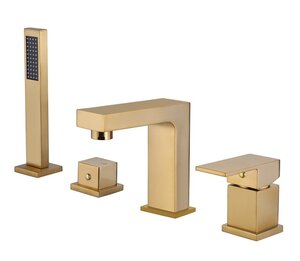 Изображение товара Смеситель Abber Daheim AF8213G на борт ванны золото матовое