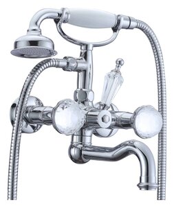 Изображение товара Смеситель Boheme Brillante 353 Presente для ванны, с душевым гарнитуром, хром