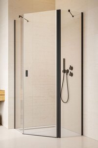 Изображение товара Душевой уголок Radaway Nes Black PTJ, 80 x 80 см, правая дверь, стекло прозрачное, профиль черный