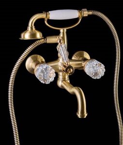 Изображение товара Смеситель для ванны с душевым гарнитуром Boheme Crystal 313-CRST бронза Италия