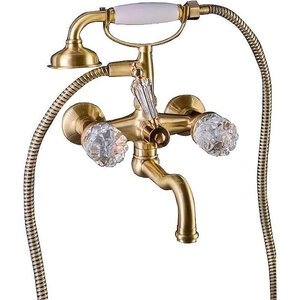 Изображение товара Смеситель Boheme Crystal 313-CRST для ванны, с душевым гарнитуром, бронза