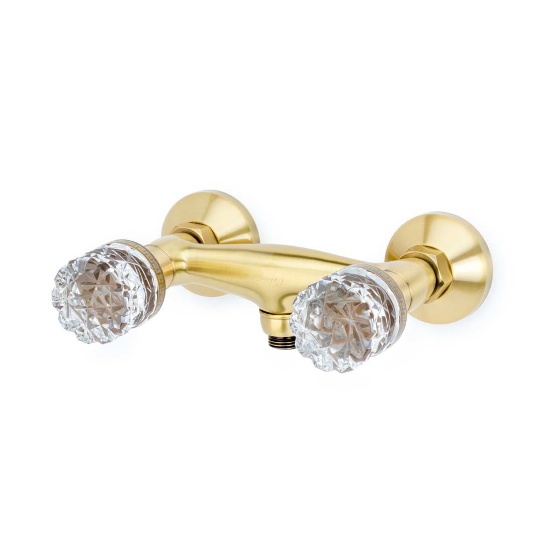 Изображение товара Boheme Crystal 314-CRST - бронзовый смеситель для душа, 2 отверстия, ретро стиль