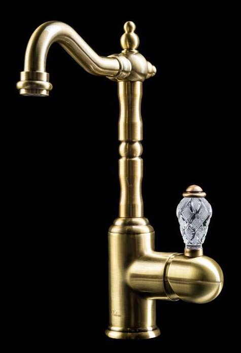 Изображение товара Смеситель для раковины Boheme Crystal 302-CRST высокий бронза Италия