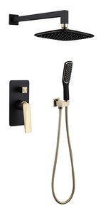 Изображение товара Душевая система Boheme Venturo 384-B, верхний душ, ручной душ, черный, золото