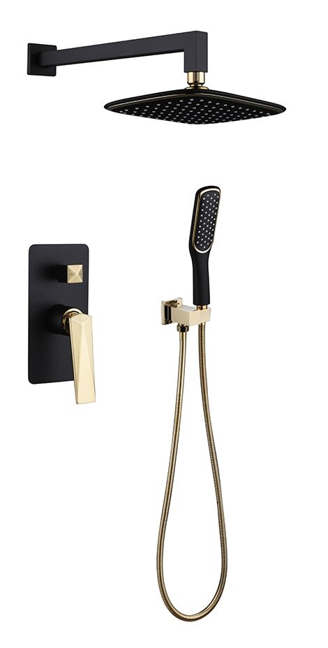 Изображение товара Душевая система Boheme Venturo 384-B с верхним и ручным душем черное золото