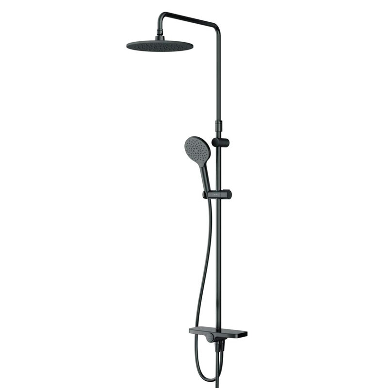 Изображение товара Душевой гарнитур Am.Pm Like черный, с регулируемой штангой и большими душевыми лейками