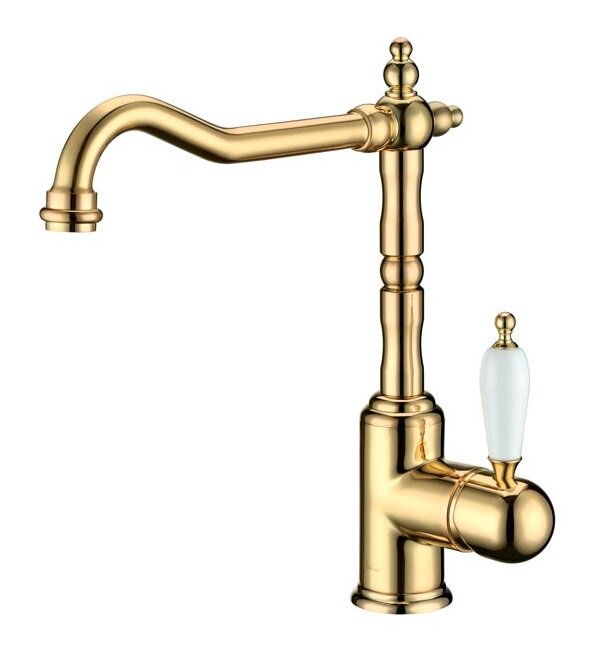 Изображение товара Смеситель для кухни Boheme Tradizionale 102 Oro с поворотным изливом и золотым покрытием