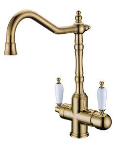 Изображение товара Смеситель для кухонной мойки Boheme Medici 111 Ripresa c подключением к фильтру, бронза