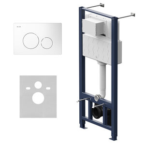 Изображение товара Инсталляция Am.Pm Pro для подвесного унитаза, с пневматической клавишей Pro L, цвет белый, I012704.9001