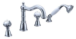 Изображение товара Смеситель для ванны Boheme Brillante 393 на 4 отверстия с ручным душем хром