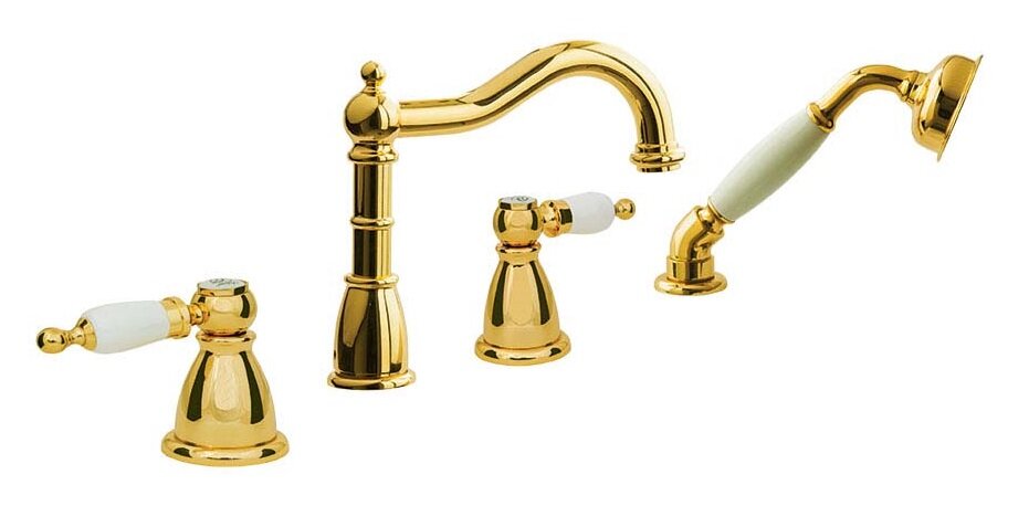 Изображение товара Смеситель для ванны Boheme Tradizionale 395 Oro с поворотным изливом и золотым покрытием