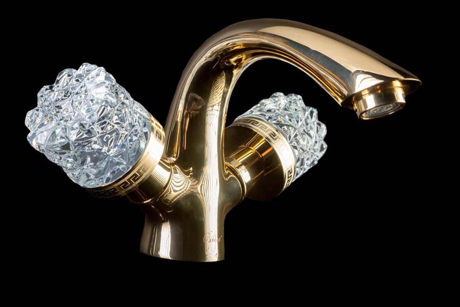 Изображение товара Смеситель Boheme Crystal 291-CRST для раковины, золото