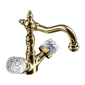 Изображение товара Смеситель для раковины Boheme Crystal 292-CRST с поворотным изливом золото