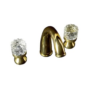 Изображение товара Смеситель Boheme Crystal 297-CRST для раковины на 3 отверстия, золото