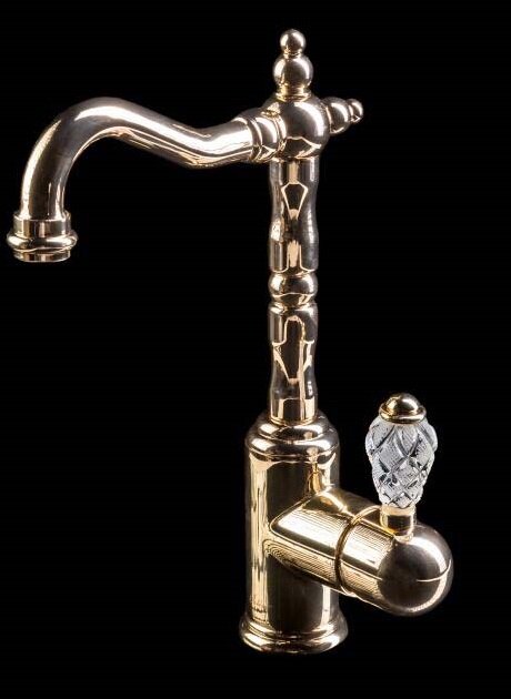 Изображение товара Смеситель для раковины высокий Boheme Crystal 282-CRST золото