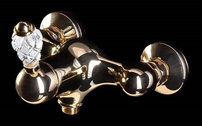 Изображение товара Смеситель Boheme Crystal 284-CRST для душа, золото