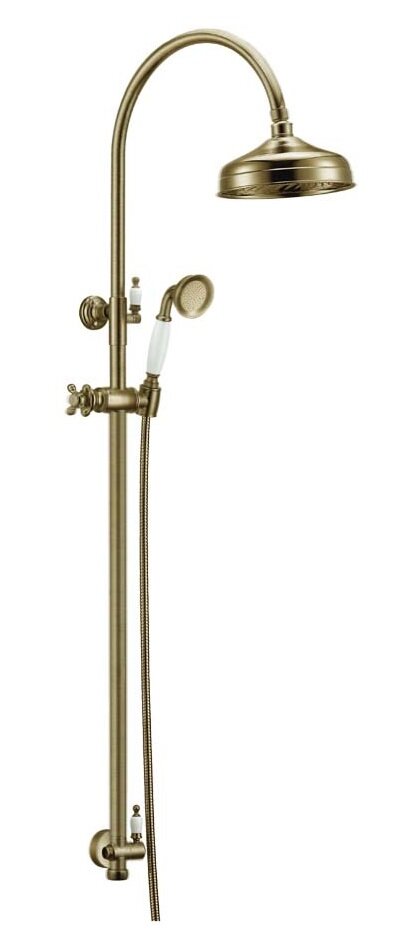 Изображение товара Душевой гарнитур Boheme Medici 401 с верхним душем 20 см и бронзовым покрытием