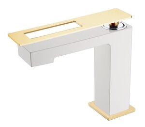 Изображение товара Смеситель для раковины Boheme Q белый золото модель 141-WG Италия