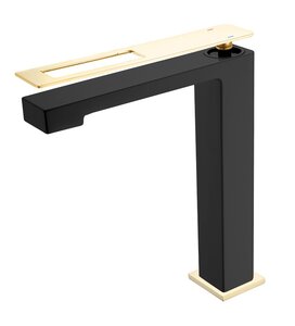 Изображение товара Смеситель Boheme Q для раковины, черный, золото, 142-BG
