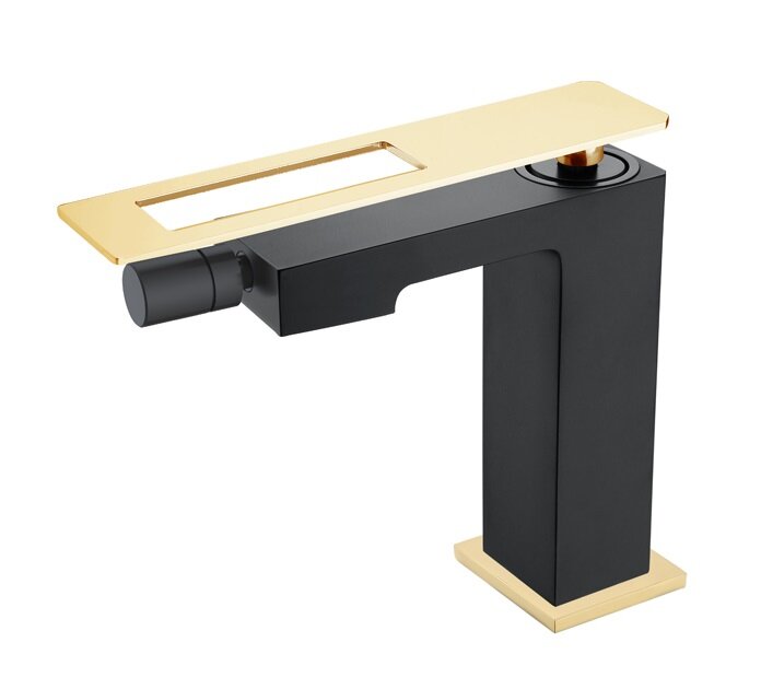 Изображение товара Смеситель Boheme Q для биде 146-BG (черный, золото) — однорычажный, Италия
