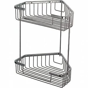 Изображение товара Полка двухъярусная Haiba, угловая, хром, HB335-1