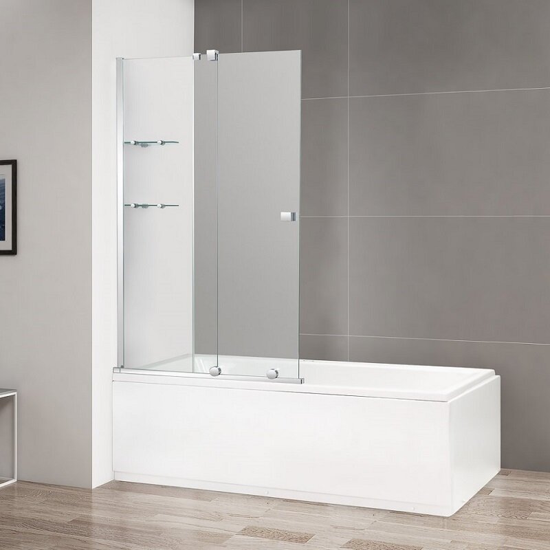 Изображение товара Шторка на ванну Cezares 100 х 150 см стекло прозрачное без профиля