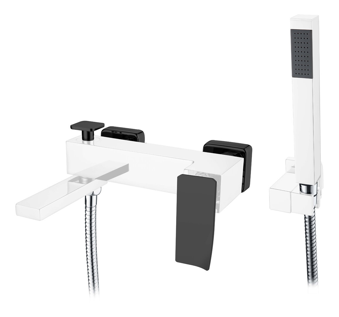 Изображение товара Смеситель для ванны Boheme Q с душевым гарнитуром хром черный 143-CRB.2