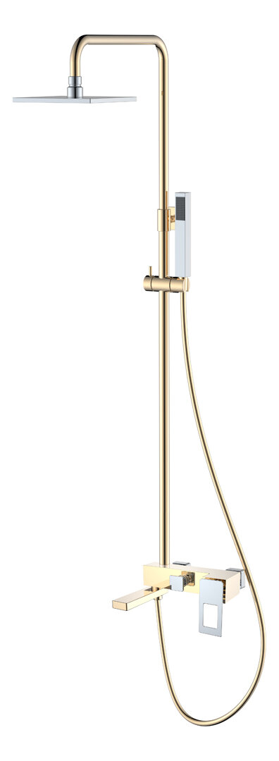 Изображение товара Душевая система Boheme Q Верхний душ и излив, золото/хром