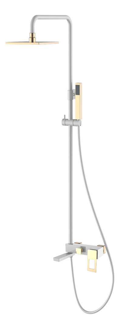 Изображение товара Душевая система Boheme Q верхний и ручной душ латунь белый золото 148-WG