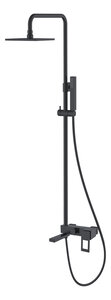 Изображение товара Душевая система Boheme Q, верхний душ, ручной душ, с изливом, черный, 148-BB