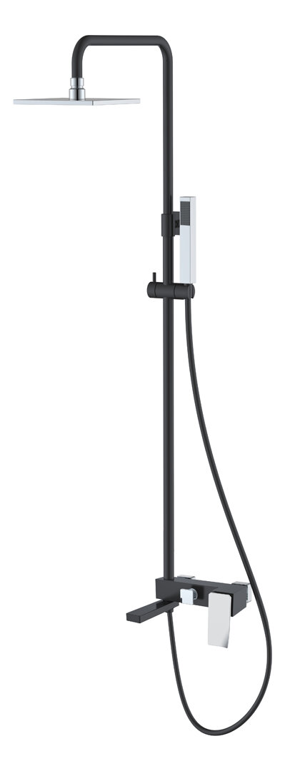 Изображение товара Душевая система Boheme Q с верхним и ручным душем Черный хром 148-BCR.2