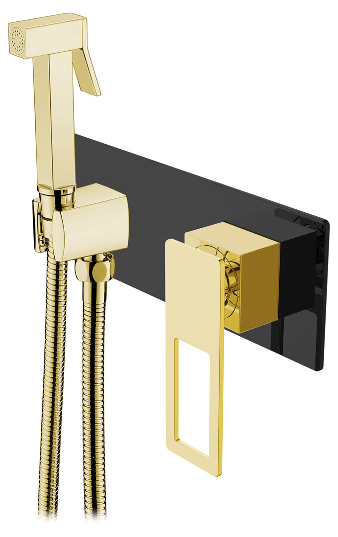 Изображение товара Гигиенический душ Boheme Q, 147-BG, со смесителем, черный, золото