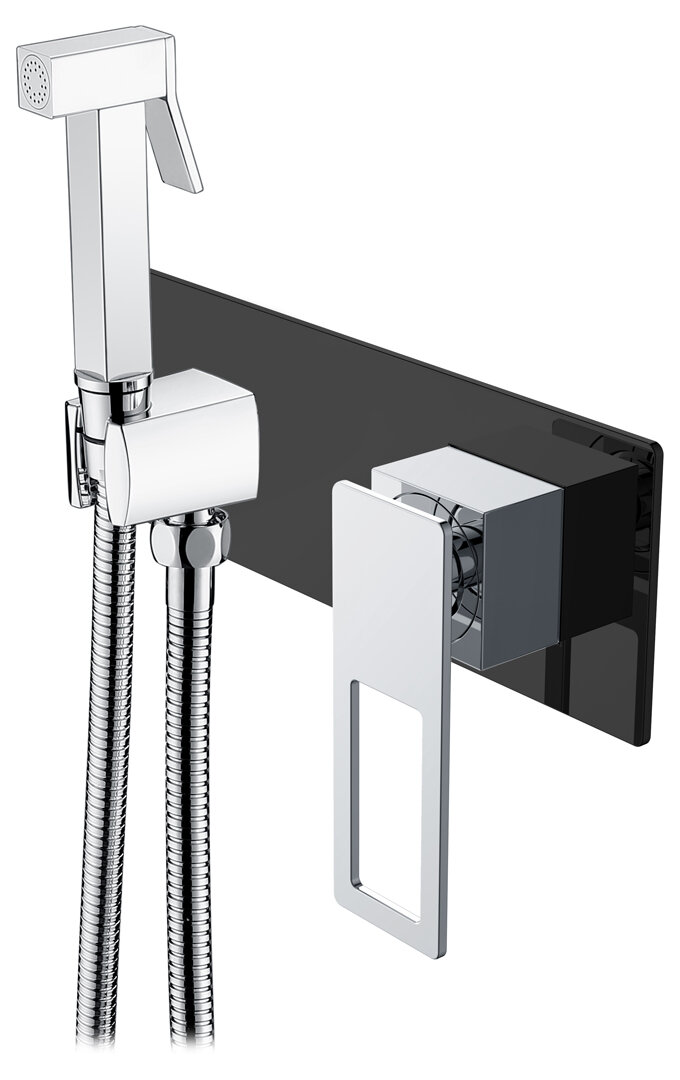 Изображение товара Гигиенический душ Boheme Q-147-BCR со смесителем, черный, хром